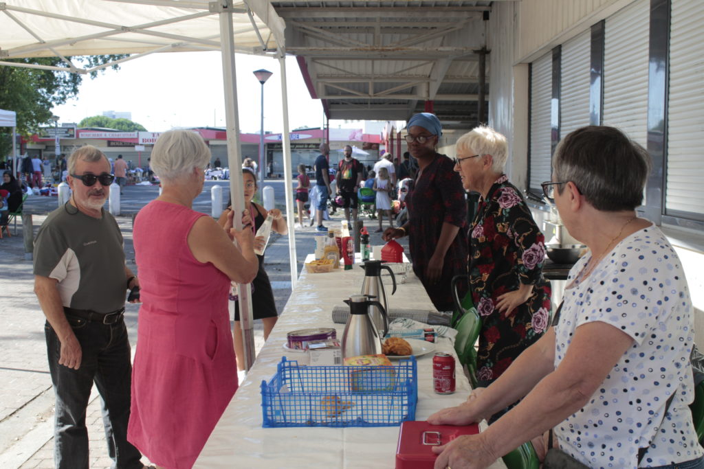 bar brocante 2019 Jocelyne, Radegonde, Odette et Annick