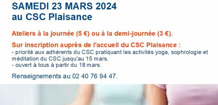 Journée conviviale Yoga/Sophrologie : samedi 23 mars 2024