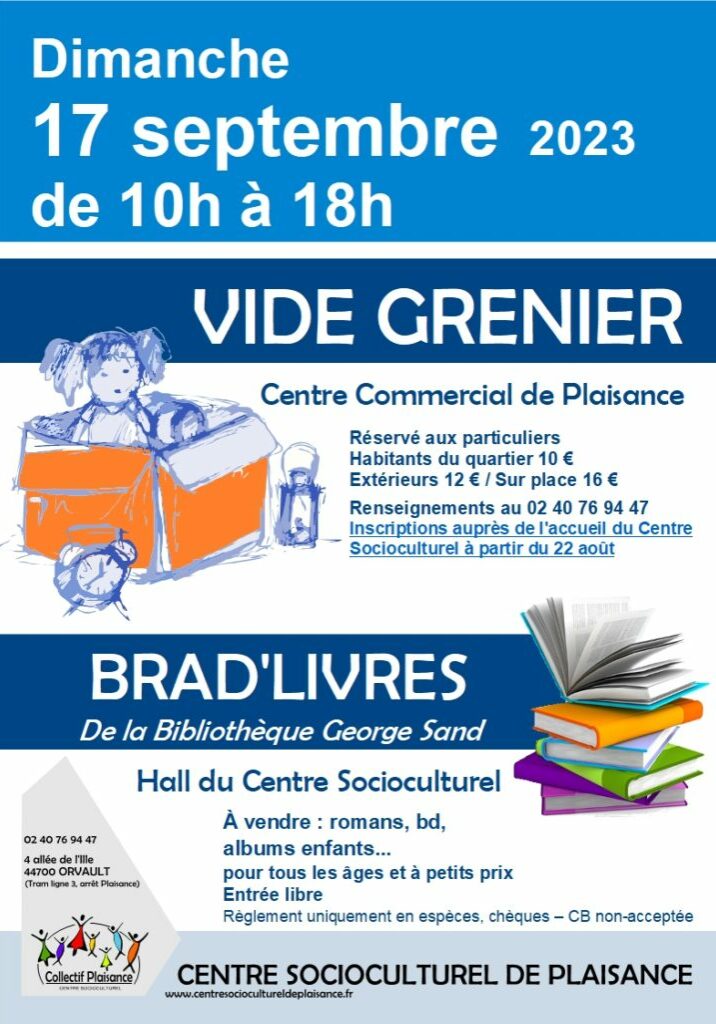 Affiche Brad livres &amp; Vide Grenier 2023