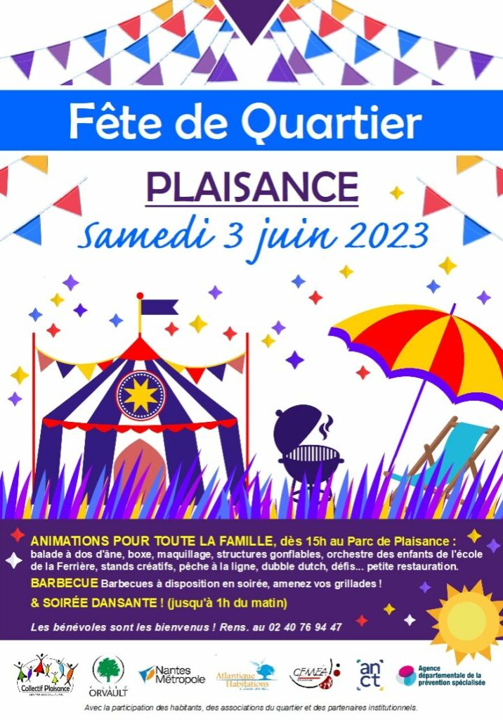 Affiche Fête de Quartier Plaisance 2023